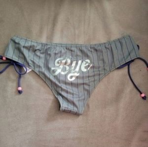 Victoria's secret side tie hipster "Bye" metallic